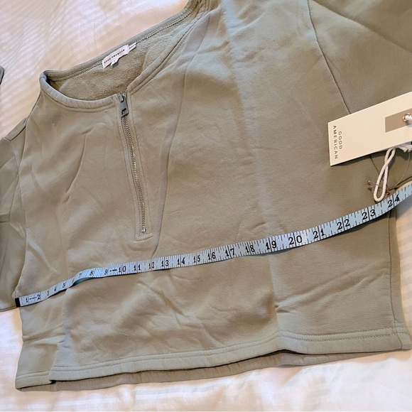 Good American Collarless Half Zip Crop Sweatshirt - Picture 5 of 7